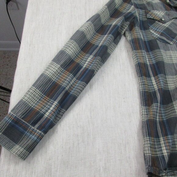 Vans Off The Wall Shirt Mens L Multi Plaid Long Sleeve Snap Button Down RN96277 - Picture 3 of 12